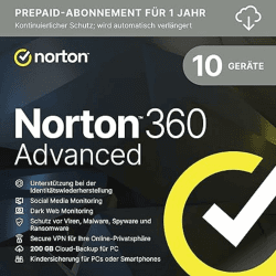 🔒 Norton 360 Advanced 2025 | 10 Geräte | 1 Jahr | Aktivierungscode per Email Angebot bei HelloDeals