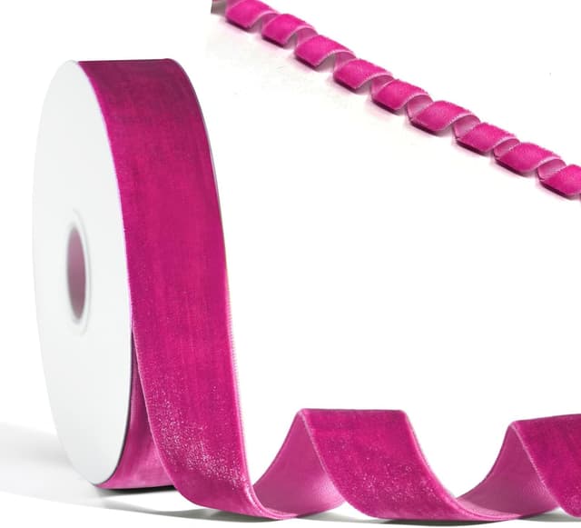 Samtband Hot Pink, 10 Yards - Luxuriöses Geschenkband für DIY-Bastelarbeiten