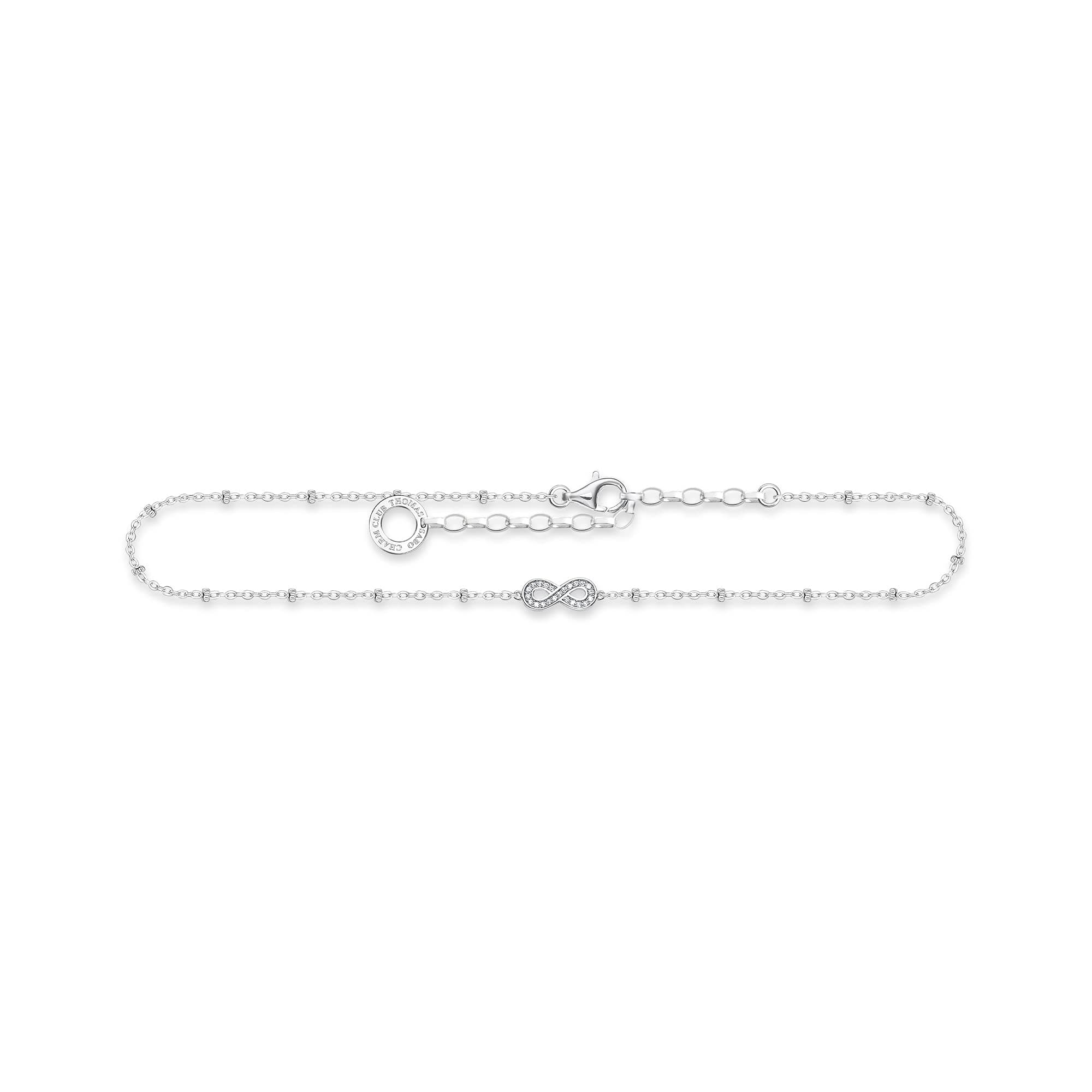 🌟 THOMAS SABO Damen Fußkette Infinity Zirkonia 925 Sterlingsilber AK0029-051-14-L27v 🌟