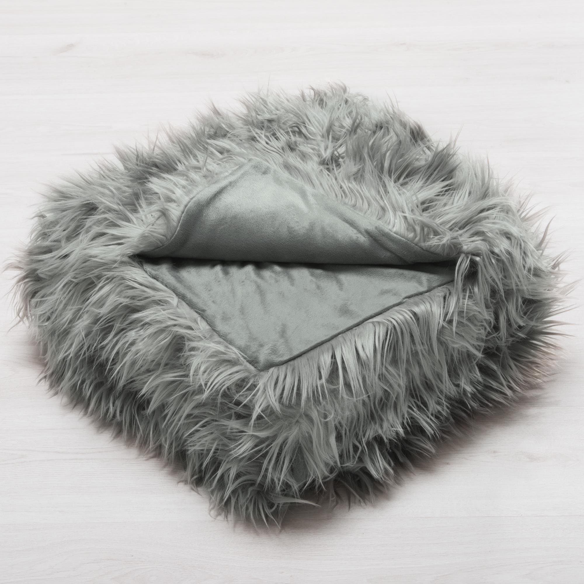 🎁 CelinaTex Kuscheldecke 150 x 200 cm grau Felldecke Imitat Lamm Nicki Wendedecke Langhaar Schaffell TV Decke Wohndecke - Grace Premium Marke