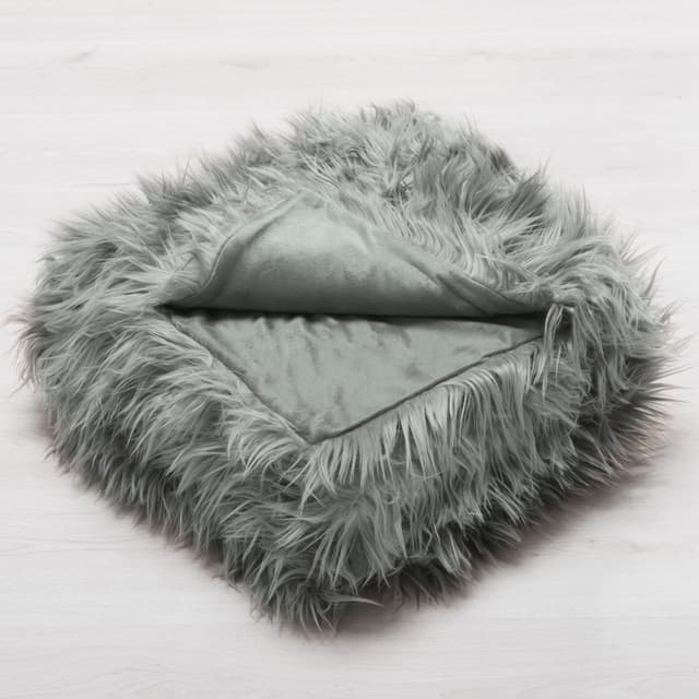 🎁 CelinaTex Kuscheldecke 150 x 200 cm grau Felldecke Imitat Lamm Nicki Wendedecke Langhaar Schaffell TV Decke Wohndecke - Grace Premium Marke