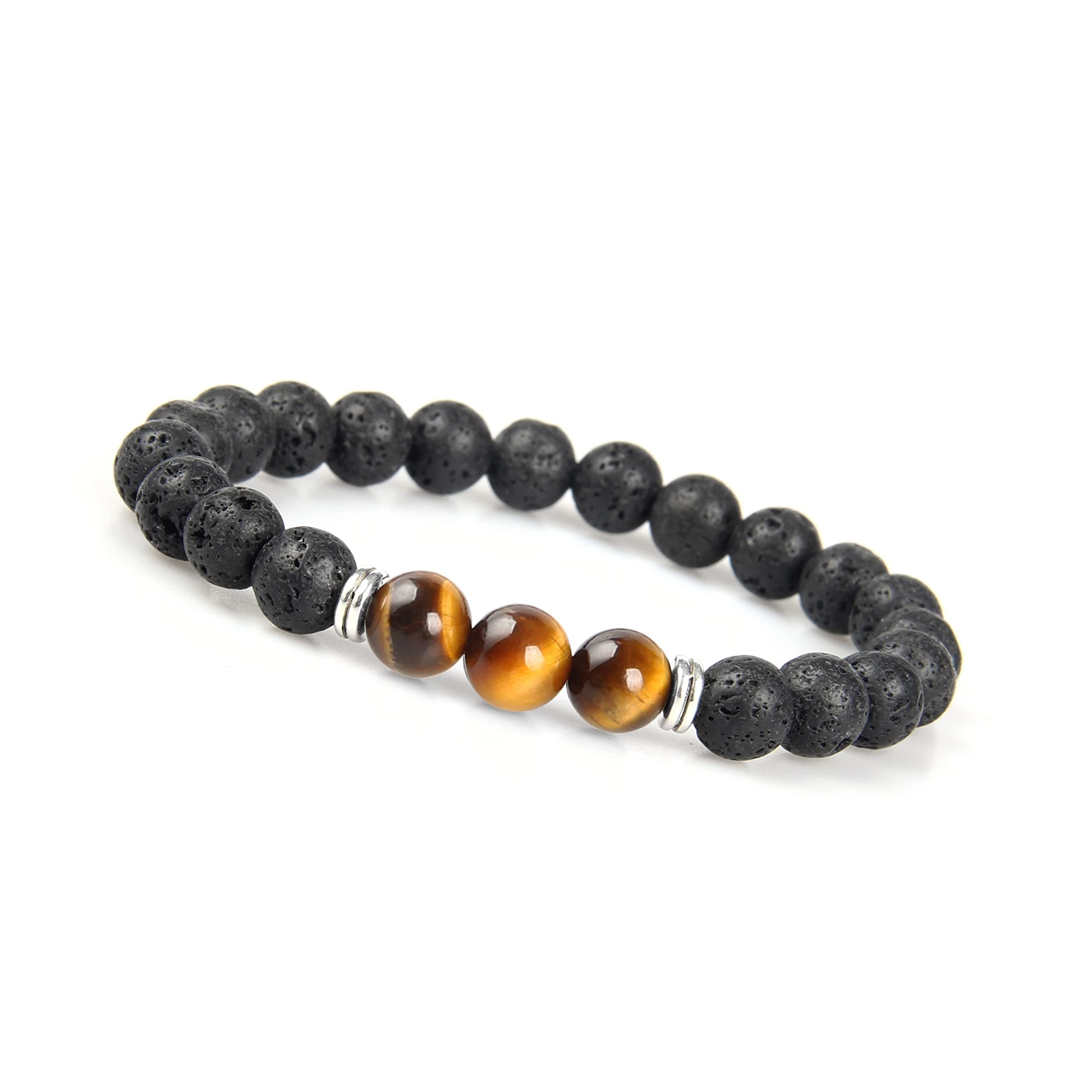 🌿GD GOOD.designs Chakra Perlenarmband Lavastein für Herren - Naturstein Armband🌿
