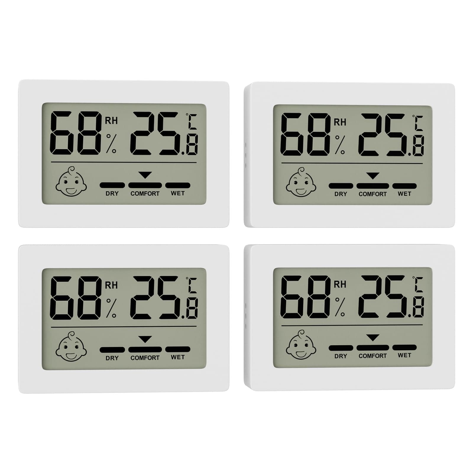 🌡️🌬️ 4 Stück Thermo-Hygrometer Thermometer Hygrometer innen
