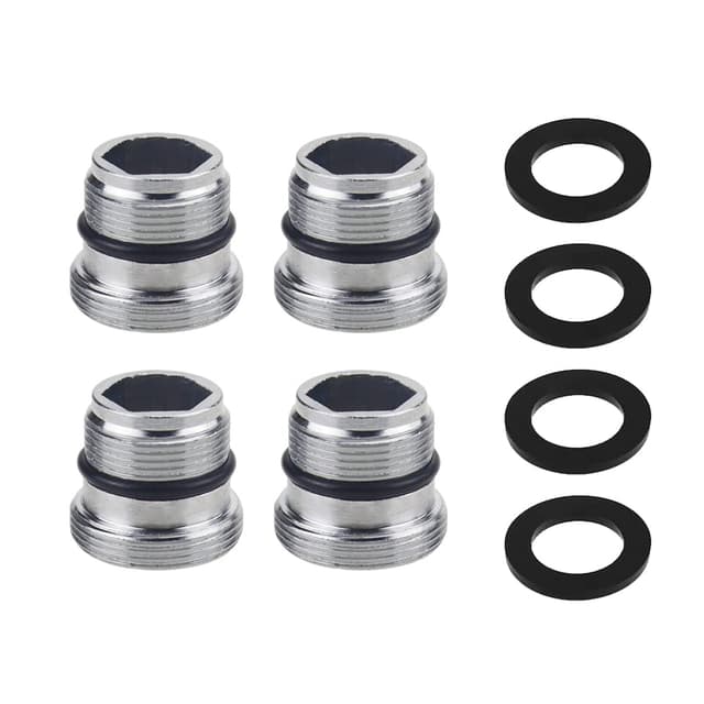 🚿🔧 UYUYong 4 Stück Wasserhahn Adapter M18, 5 auf M22 Gewindeadapter -Silber 🚰