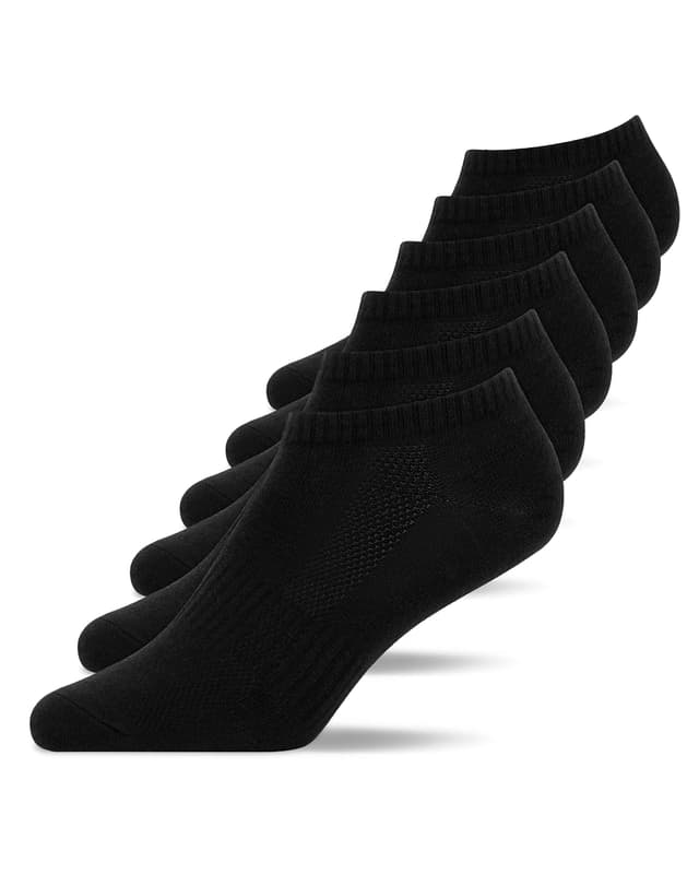 🧦 Snocks Sneaker Socken Herren & Damen 6er Set Gr. 35-54 Kurze Socken Baumwolle 43-46 6x Schwarz