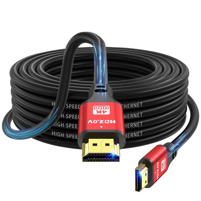 🔥 Jojobnj 4K HDMI-Kabel 10m, High Speed HDMI 2.0 Kabel 4K @ 60 Hz 18 Gbps (Rot) 10M - Deal