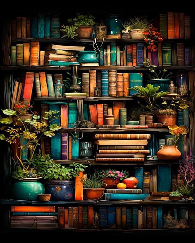 🎨📚 77iiAii Malen Nach Zahlen Erwachsene - Bücherregal Wanddeko 🎁