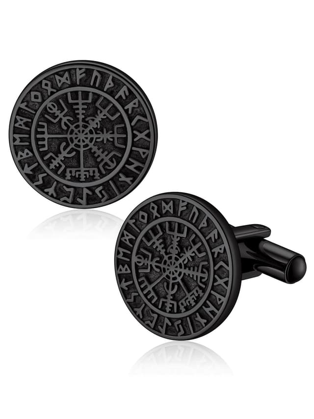 Bandmax Manschettenknöpfe Herren Edelstahl Wikinger Cufflinks 🤵‍♂️🎩