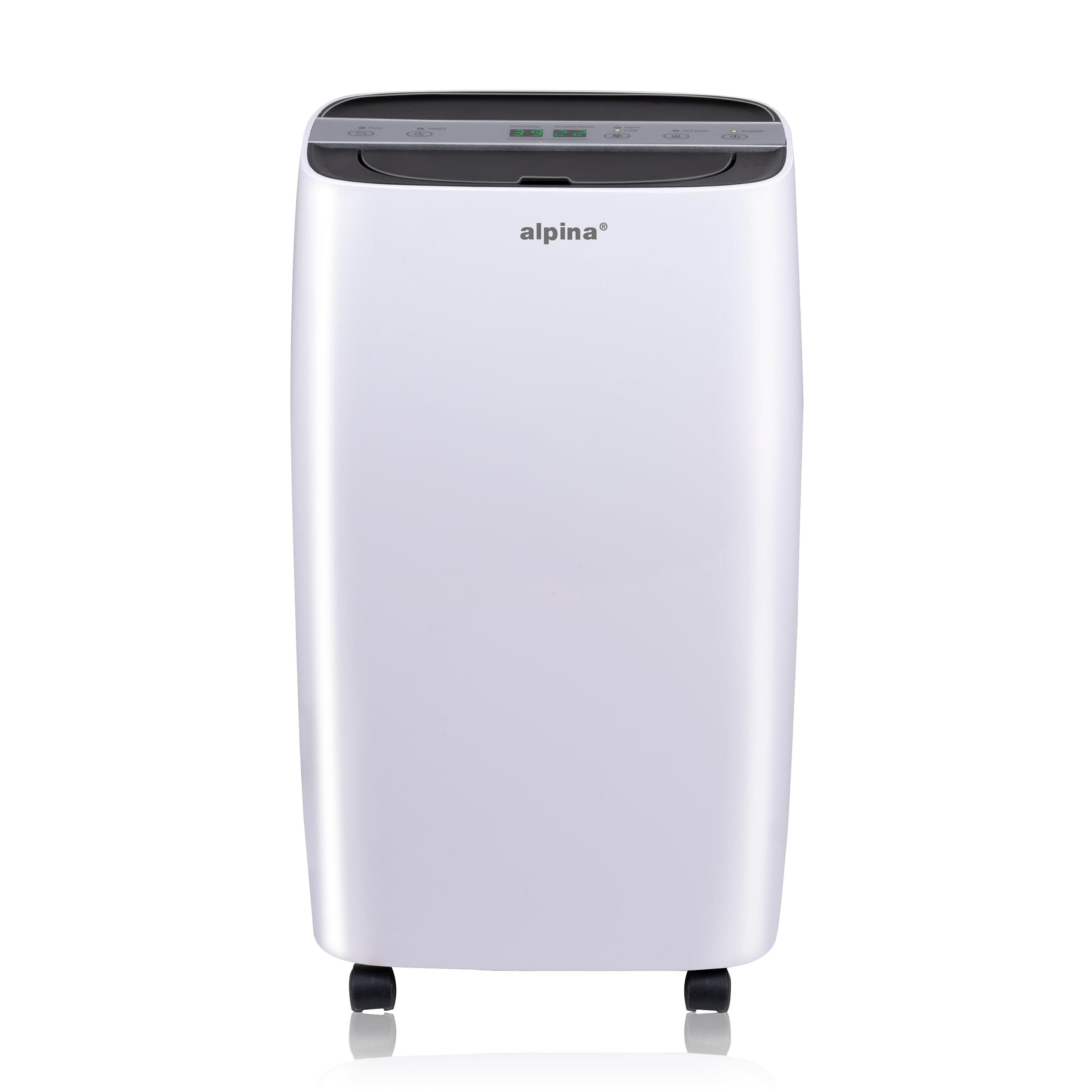 🌬️ alpina Luftentfeuchter Elektrisch - Raumentfeuchter 220W - Räume bis zu 100M³ - Extra Leise 46dB - Entfeuchtet bis zu 10L pro Tag - Timerfunktion 1-24 Stunden - Luftfeuchtigkeitseinstellung - Weiß Luftentfeuchter 220W