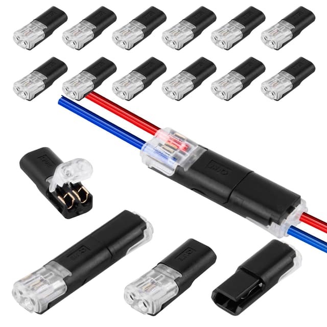 22 Stück Auto Stecker 2 Polig, Steckverbindung Kabelverbinder Wasserdicht Steckverbinder, Praktischer Schneller Kabelstecker Verbindungen 2 Poliger Steckbarer Kabelanschluss für 18-22 AWG Kabel Crimp