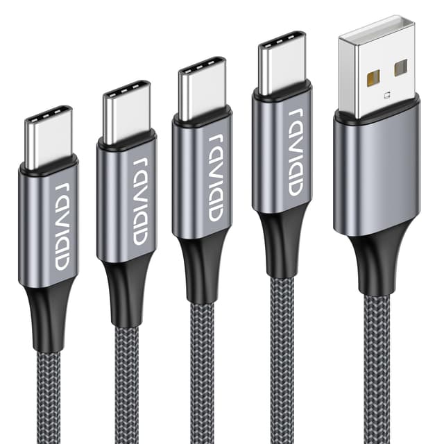 RAVIAD USB C Kabel [4Pack 0.5M 1M 2M 3M] 3.1A Ladekabel ⚡️ Schnellladekabel für iPhone 15 Pro Max, Samsung Galaxy S24 S23 S22 S21 S20 Note 10, Huawei P60