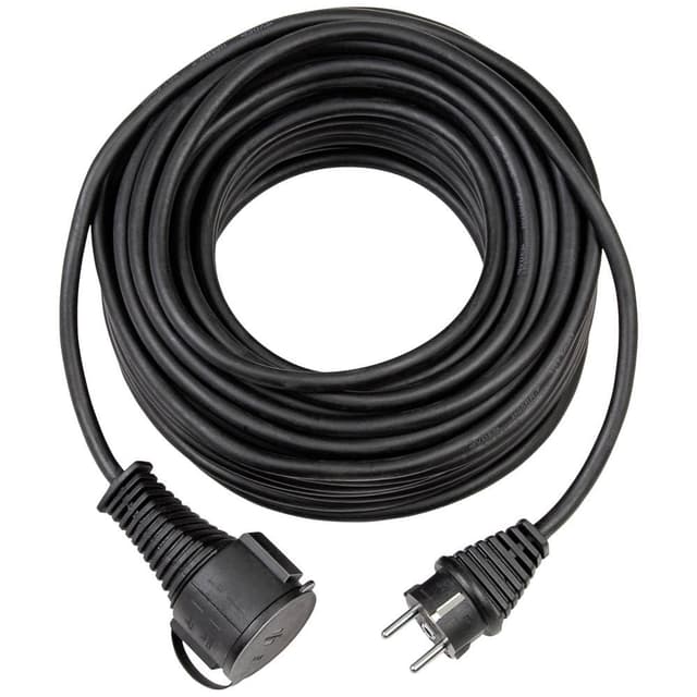 🔌🌿 Brennenstuhl Qualitäts-Gummi-Verlängerungskabel 10m (IP44, Kabel für außen) schwarz 10m Single - Angebot!