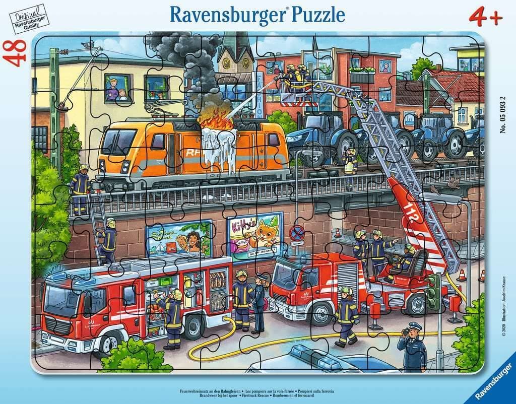 🧩 Ravensburger Kinderpuzzle - Feuerwehreinsatz an den Bahngleisen