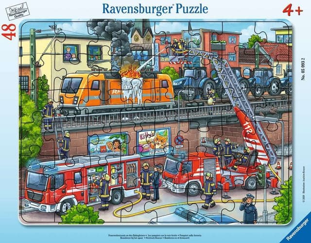 🧩 Ravensburger Kinderpuzzle - Feuerwehreinsatz an den Bahngleisen