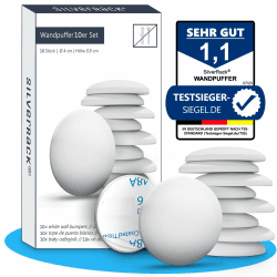 SilverRack® Türstopper Wand selbstklebend Weiß [10 Stück] - Türpuffer Wandschutz als Türstopper für Türklinken 😍 Angebot bei HelloDeals