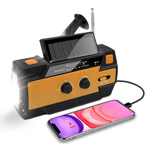 Nigecue Solar Radio mit Taschenlampe und SOS-Alarm - Notfall-Outdoor Orange ⚡️🔦