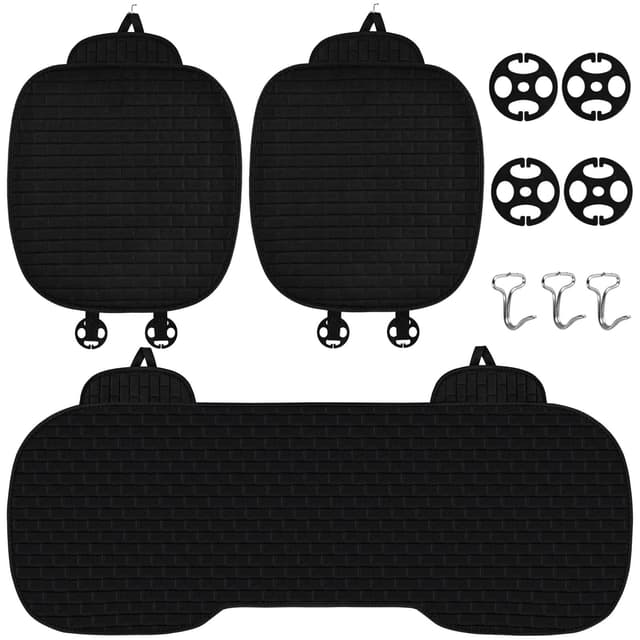 🚗🌟 3 Stück Autositzauflage Set - Schwarz 🌟🚗