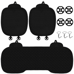 🚗🌟 3 Stück Autositzauflage Set - Schwarz 🌟🚗 Angebot bei HelloDeals