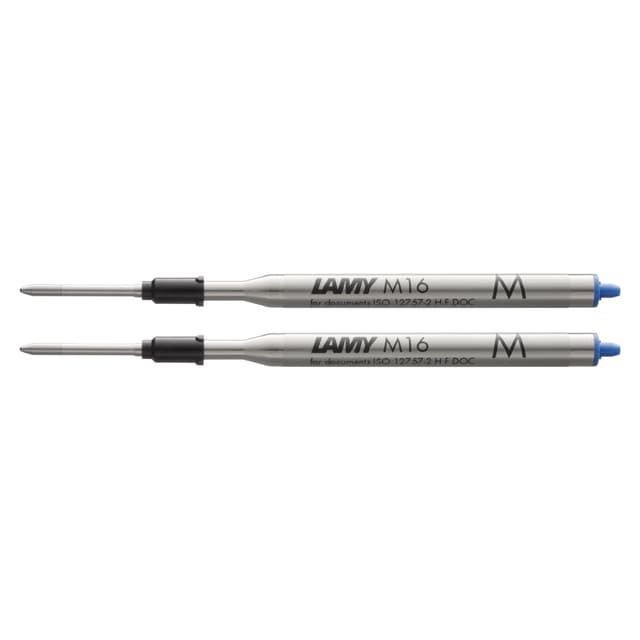 🖊️ LAMY M16 2er Set Kugelschreiber-Großraummine aus Metall - Blau - M 2er Pack