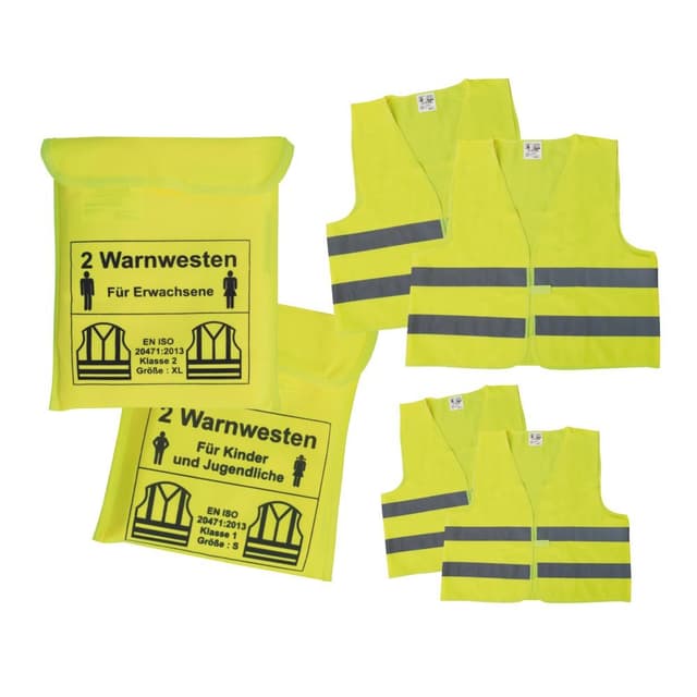 🚨👨‍👩‍👧‍👦 RAU KFZ Warnwesten Sicherheitswesten Set für die Ganze Familie 👨‍👩‍👧‍👦🚨