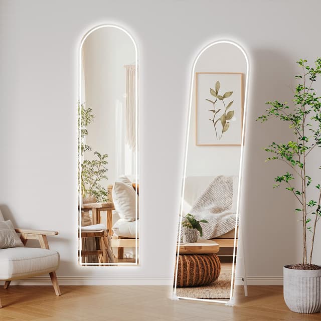 🌟 Clevich 160x40CM Bogen Ganzkörperspiegel mit LED-Beleuchtung 🌈