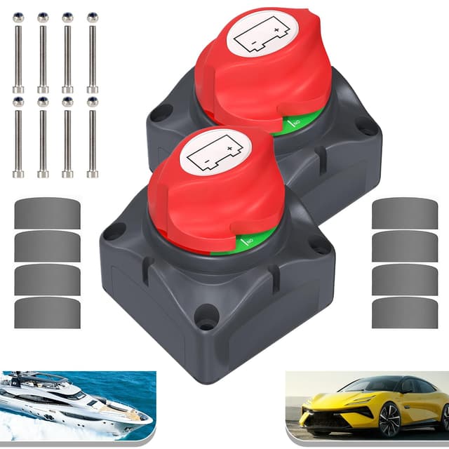 🔋🚗 HOISGEAR 2 Stück Batterie Trennschalter, 12V 24V 48V Batterie Hauptschalter 275A Batteriewahlschalter 🚤🛵
