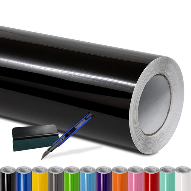 🚗🌟 Angebot: Folindo® Autofolie Schwarz Glanz - Hochwertige Vinylfolie mit Zubehör 🌟🚗