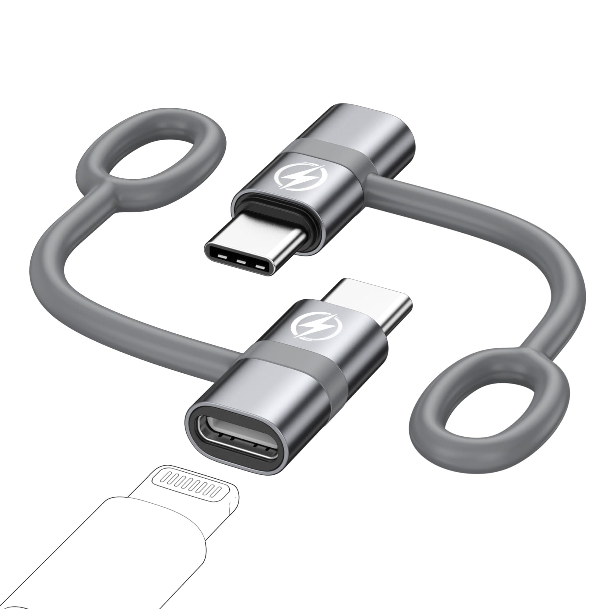 RAVIAD Lightning auf USB C Adapter 60W 2Stück, Grau 📱💻⚡