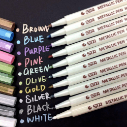 🌟 Metallic Marker Stifte Metallischen Marker: APOGO 10 Farben Metallic Stifte 🌈 Angebot bei HelloDeals