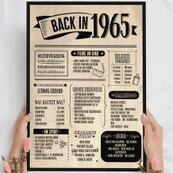 60. Geburtstag Geschenk - Personalisiertes Vintage Holzbild aus dem Jahr 1965 🎁 Angebot bei HelloDeals