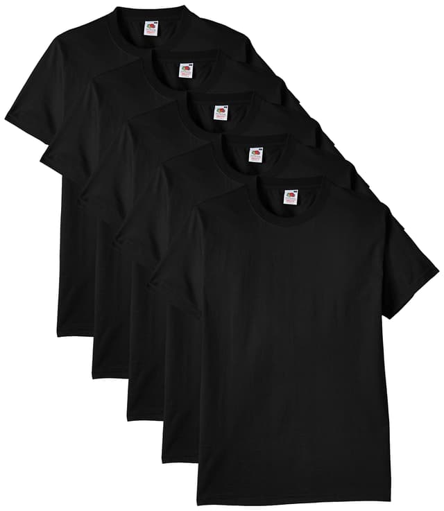 👕🍎🍇 Fruit of the Loom Herren T-Shirt 5er-Pack Heavy Cotton M L XL XXL 3XL Diverse Farbsets XL Schwarz (Black) 🍇🍎👕