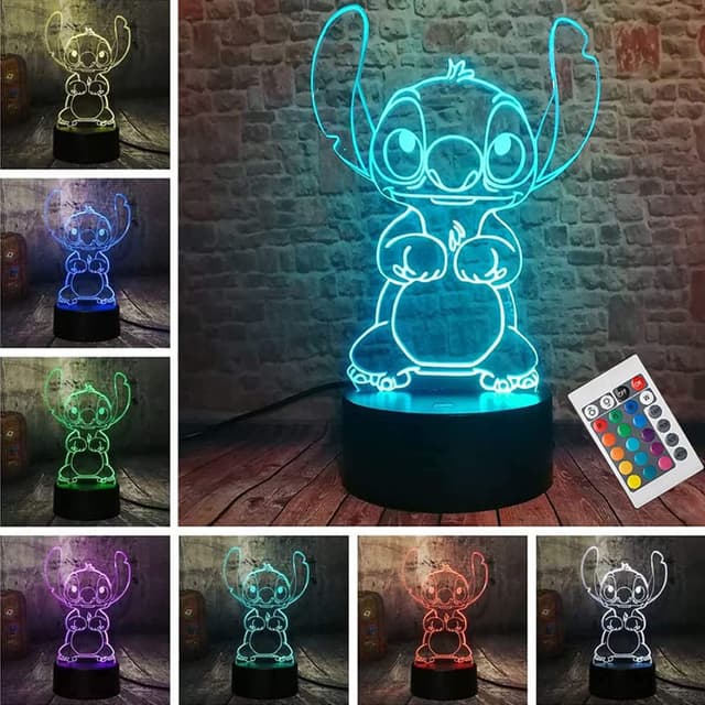 🌟 ZTZK Stitch Lampe 3D LED Nachtlicht für Weihnachten Geschenk Kinderzimmer Dekoration 🌈