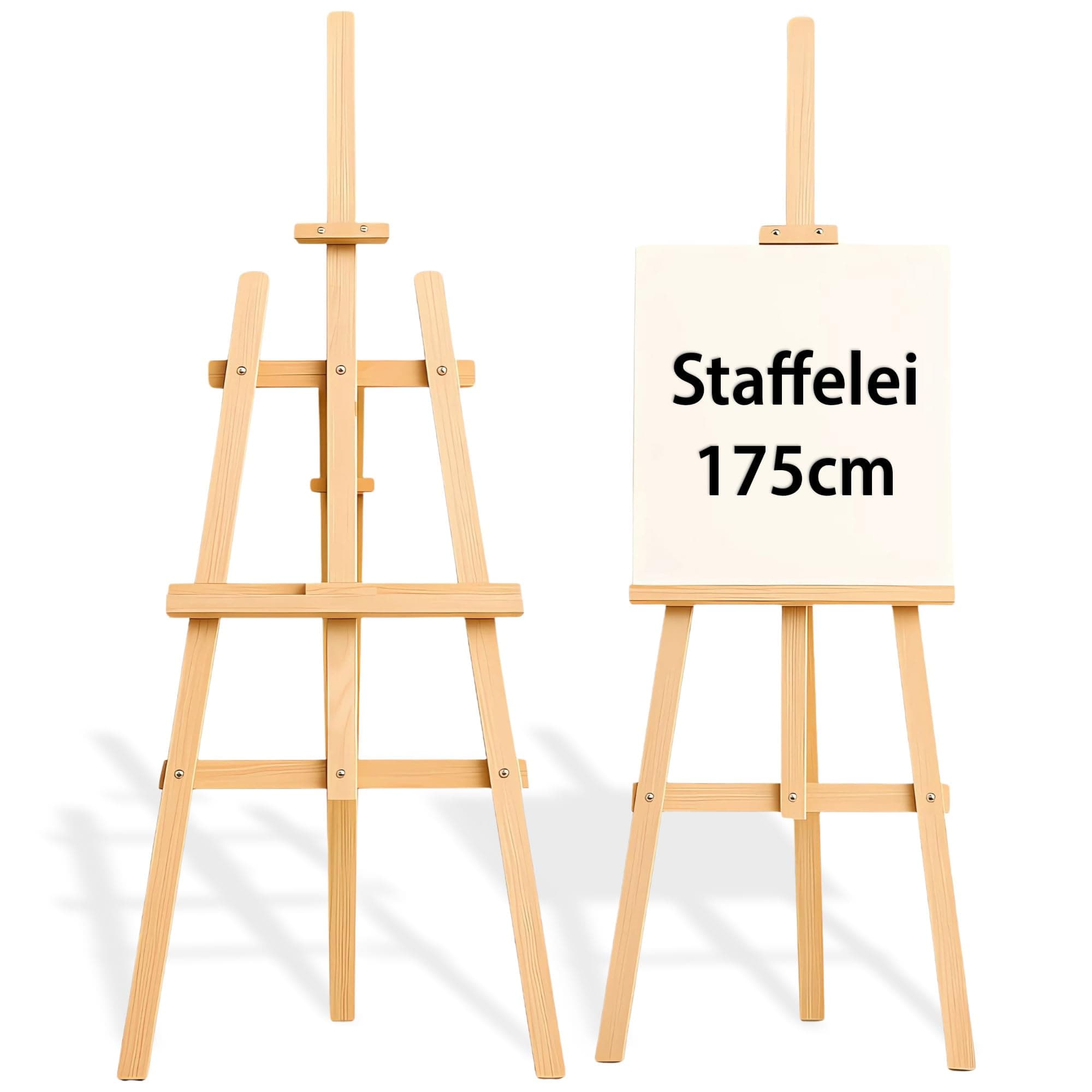 Staffelei Holz groß Leinwand Ständer 175 cm - Holzständer für Sitzplan Hochzeit 🎨🌟🎭