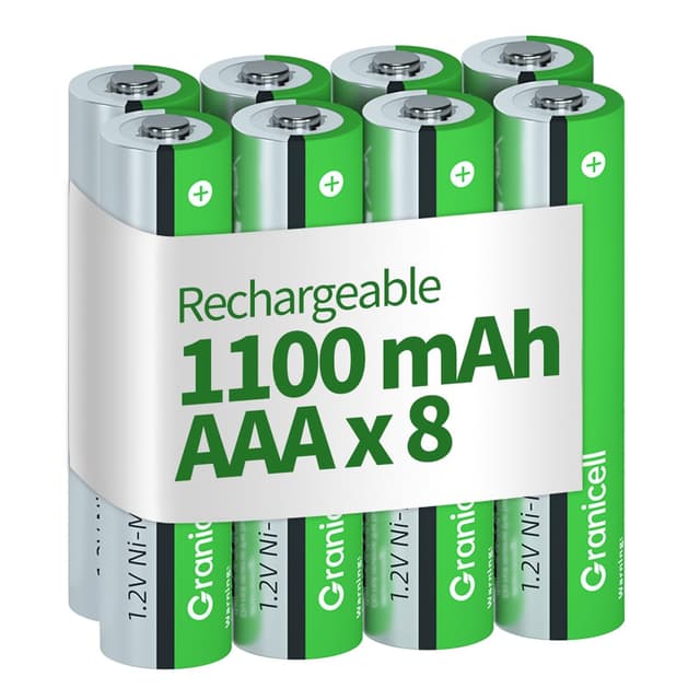 🔋 Granicell AAA Wiederaufladbare Batterien 1100 mAh 8er Pack - Hohe Kapazität und Langlebige Leistung! 🔋
