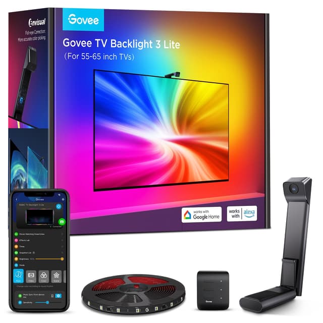 📺🌈 Govee TV Hintergrundbeleuchtung 3 Lite mit Fish-Eye Korrektur Funktion - Verbesserte Envisual Technologie!