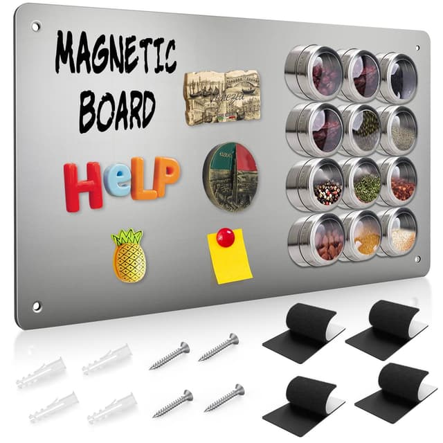 🌟 Raweao Magnettafel für Wand Urlaubs Magnete 43.5x30cm 🌈 A3 Groß Magnetwand Kinder 🌺 Edelstahl Magnetisch Tafel Klein zum Aufhängen 🏠 Metalltafel für Wohnung Büro Küche Edelstahl - 1 Stück