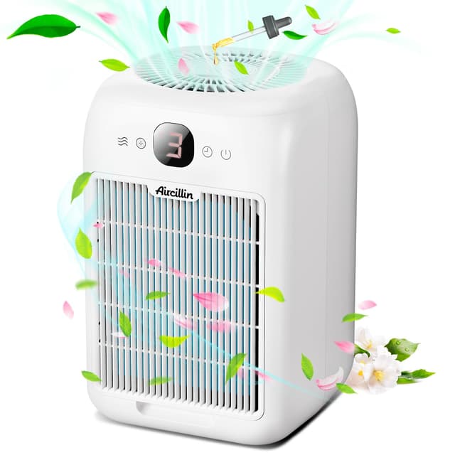 Aircillin Luftreiniger Allergiker mit Aromatherapie 🌿🌿 | HEPA Luftfilter gegen Schimmel Staub Pollen Tierhaare