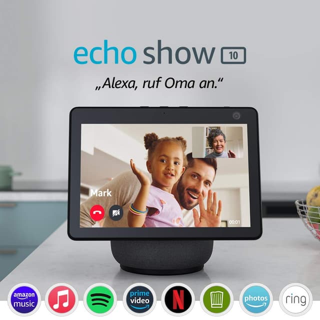 Angebot: Echo Show 10 (3. Generation, 2020) 🌟 Hochauflösendes Smart Display mit Bewegungsfunktion und Alexa, Anthrazit 🚀 Zertifiziert und generalüberholt