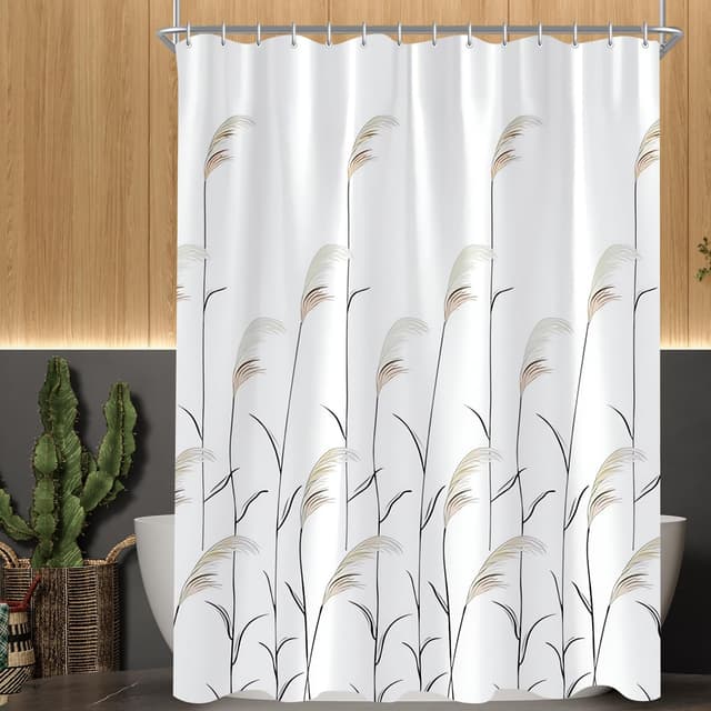 🚿 Lerores Duschvorhang 180x200cm | Weizenohr Beschwerter Saum | Antischimmel | Wasserabweisend