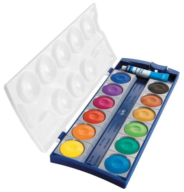 🎨 Pelikan 720854 720250 Deckfarbkasten K12, 12 Farben + 1 Tube Deckweiß, Schul-Standard - Deal!