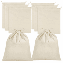 🎨 8 Stück Stoffbeutel Klein, 25 x 30 cm Baumwollsäckchen mit Kordelzug 🎁 Angebot bei HelloDeals