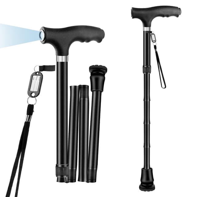 🚶‍♂️ OOCOME Höhenverstellbarer Gehstock Mit Licht - Ausziehbarer Alu Handstock 🌟