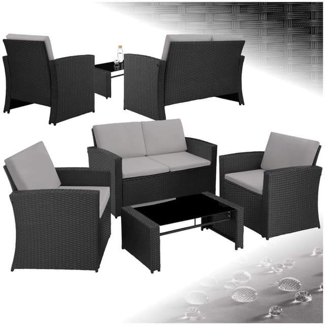 🌿🌞 Entspannung im Freien: tectake® Lounge Gartenmöbel Set Poly Rattan