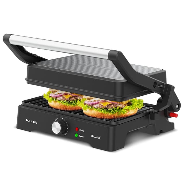 🔥 Taurus Elektrischer Kontaktgrill GR1500X | 1500W | Antihaftplatten 27,5 x 17,3 cm 🍔🥩