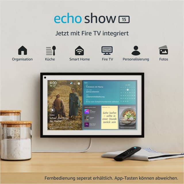 Zertifiziert und generalüberholt Echo Show 15 📺🔥 | 15,6-Zoll-Smart-Display in Full HD