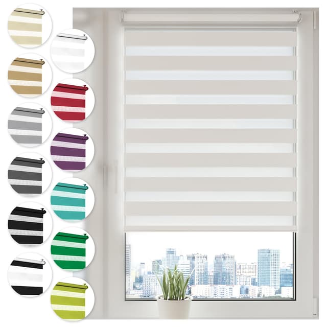 🌞 Doppelrollo Klemmfix ohne Bohren 80cm x 130cm Weiß Duo Rollo 🏡