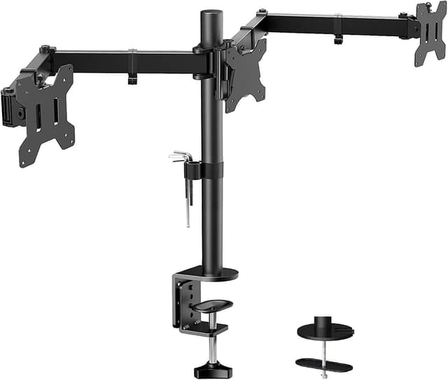 🖥️🔥 HUANUO Monitorhalterung für 3 Monitore von 13-27 Zoll 🖥️🔥