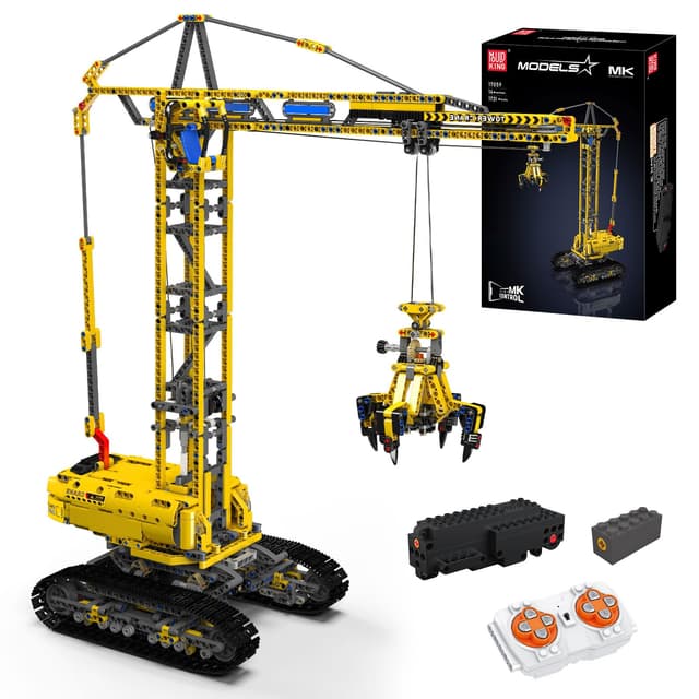 🏗️🎁 Mould King 17059 Ferngesteuerter Raupenkran Modell - 1731 Teile Technik Kran Bausatz