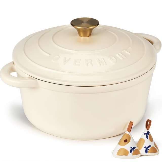 🌟 Overmont Bräter Emaille Gusseisen Topf - Schmortopf 26cm 🍲