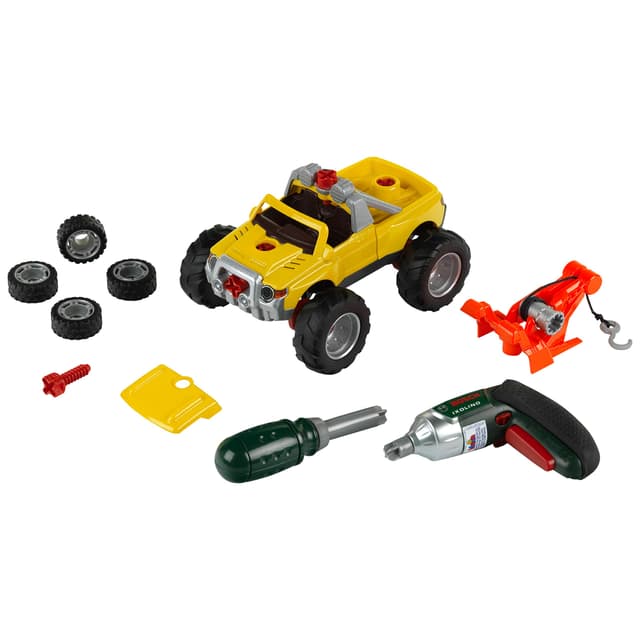 🚚 Theo Klein 8168 Bosch Truck Set, 3 in 1 - Konstruktionsset für 3 LKW-Modelle 🧰 Spielzeug für Kinder ab 3 Jahren